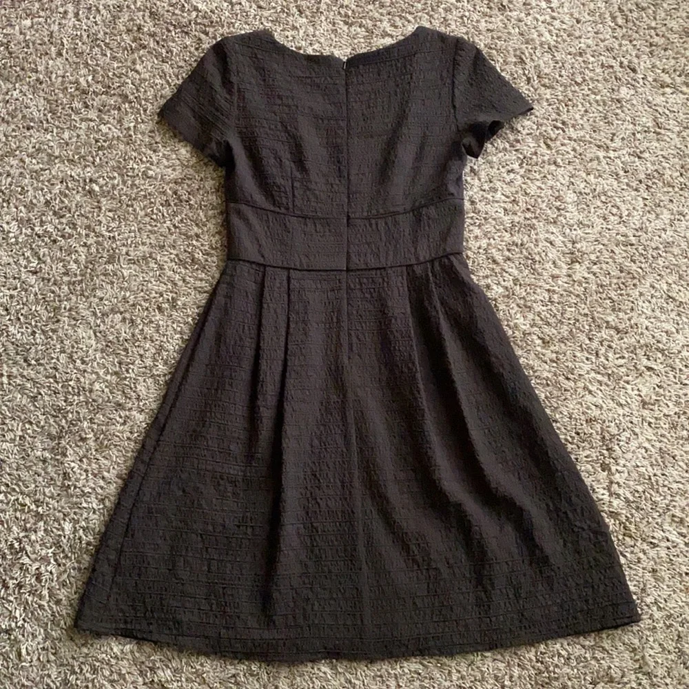 Talbots Petites chocolate textured cap sleeve dress - Picture 5 of 10
